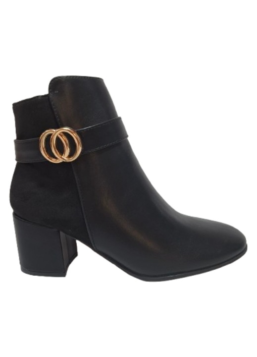 Botine dama piele ecologica cu toc gros Angel Blue 38 EU