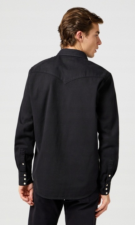 Férfi ing, Wrangler, farmer, fekete, regular fit, cipzár