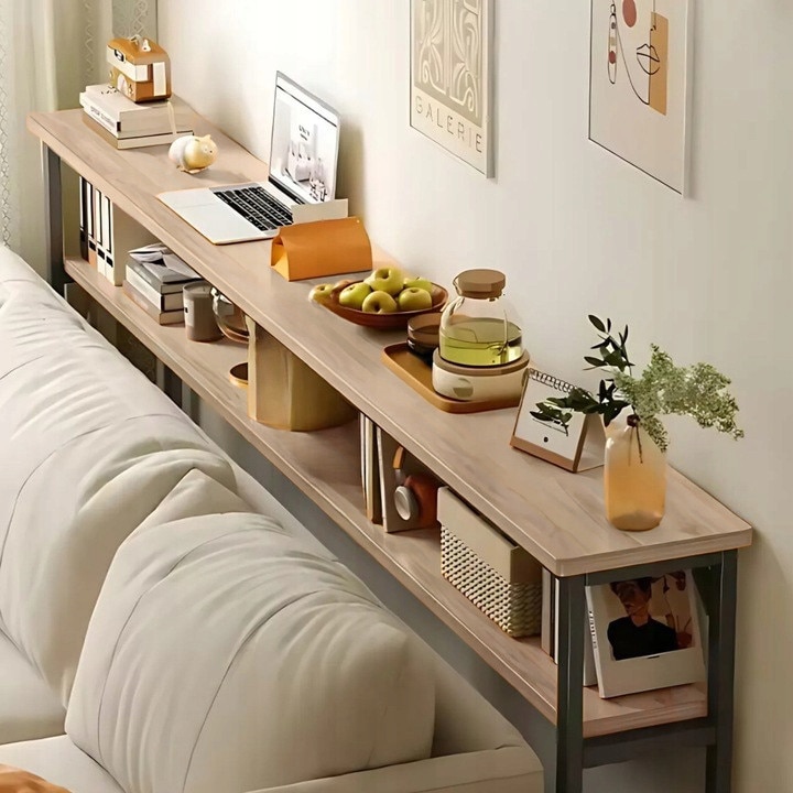 Consola Cu Doua Niveluri De Rafturi, Homedesign, Cadru Metalic Stabil ...