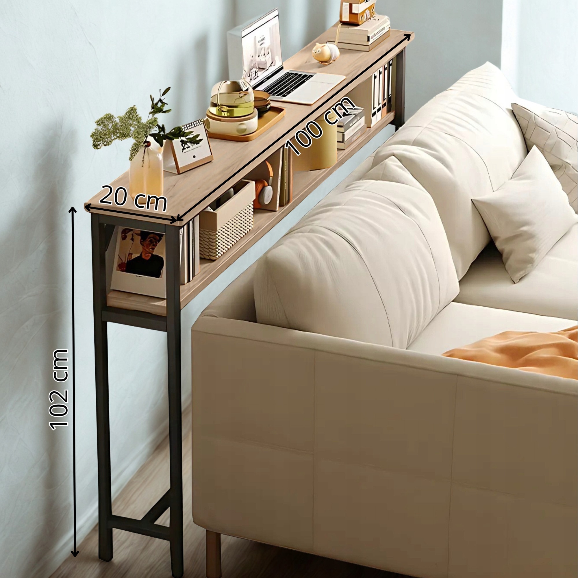 Consola Cu Doua Niveluri De Rafturi, Homedesign, Cadru Metalic Stabil ...