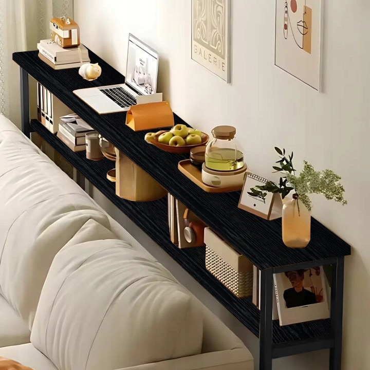 Consola Cu Doua Niveluri De Rafturi, Homedesign, Cadru Metalic Stabil ...