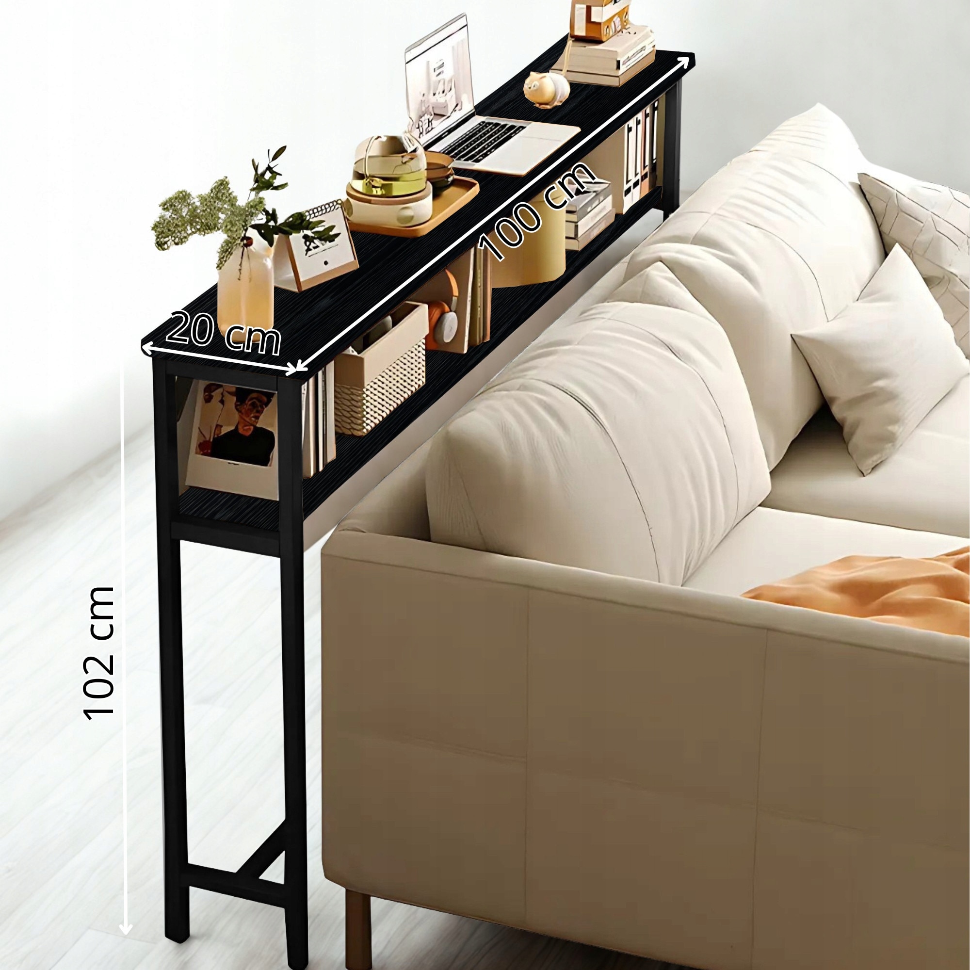 Consola Cu Doua Niveluri De Rafturi, Homedesign, Cadru Metalic Stabil ...