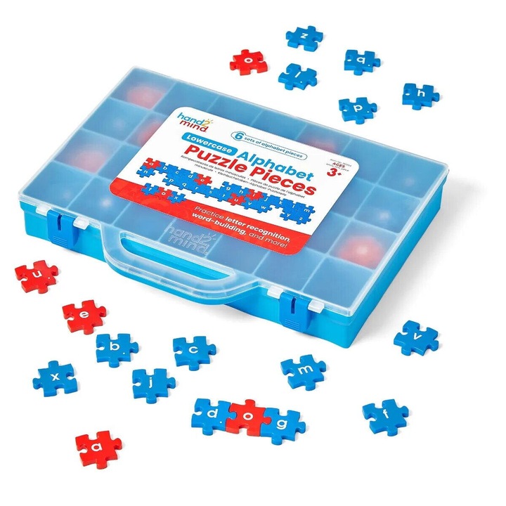 Puzzle alfabet - hand2mind, litere mici, 156 piese, multicolor, 29.9x23.5x4.5cm