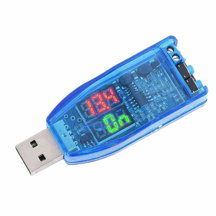 USB DC-DC modul, állítható STEP UP/DOWN tápegység 3W bemenet 3.5V-12V kimenet 1V-24VDC