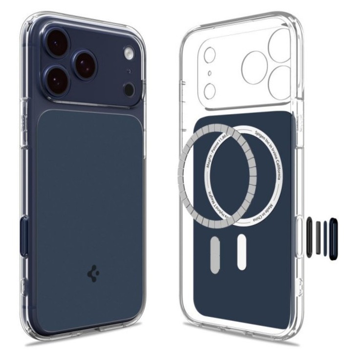 Husa Spigen Pentru iPhone 17 Pro Max, Hybrid T MagSafe, Protectie La Camere si Colturi, Functie MagSafe, Blue - 6056