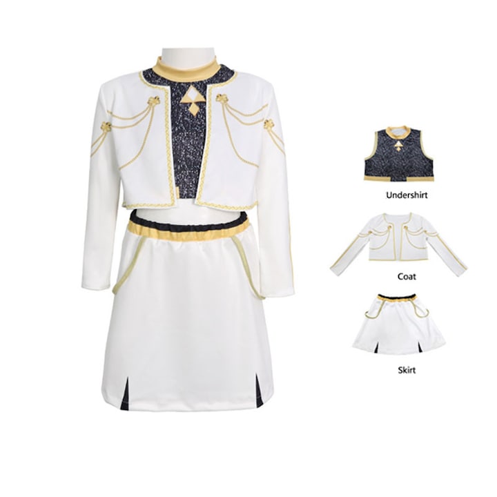 Costum de cosplay K-POP Witcher Girls pentru copii, set de trei piese, alb, 160