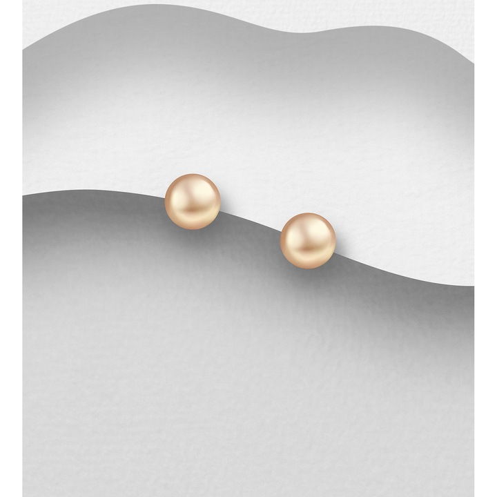 Cercei mici din argint cu perle roz