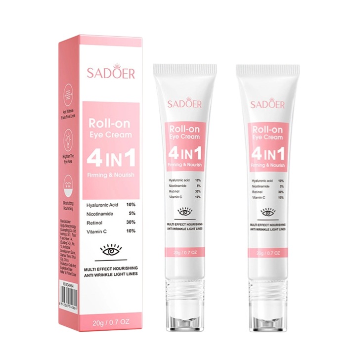 2 db-os szemkörnyékápoló krém, feszesíti a szem alatti táskákat, megfiatalítja a bőrt, öregedésgátló szemkörnyékápoló krém, uniszex, A13