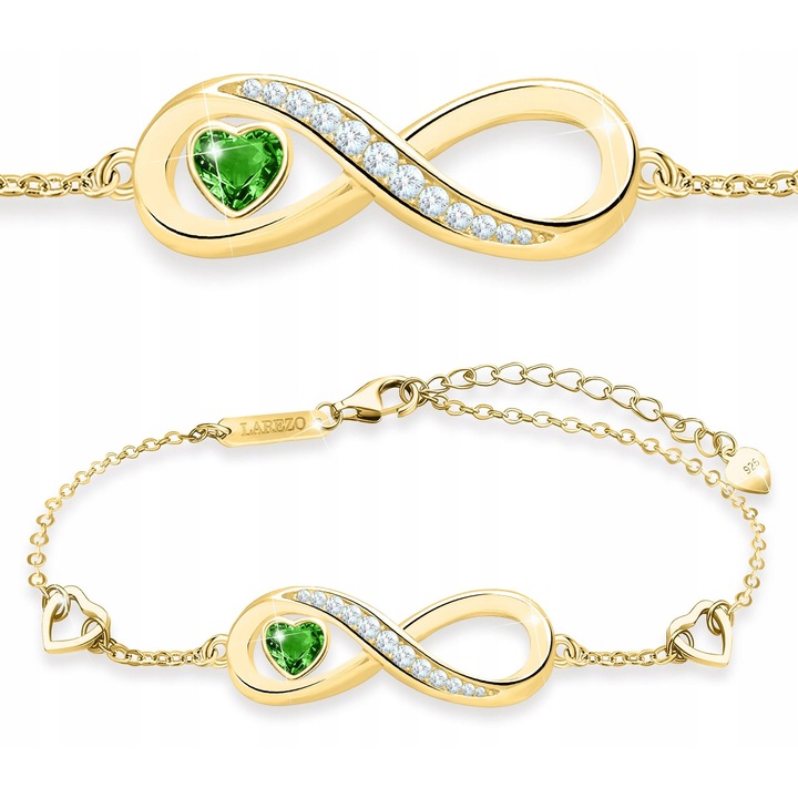 Colier Steluta Impletita Zirconii, Larezo, 100% Argint 925 placat cu aur, Idee de Cadou Perfecta, Ambalat in Cutie Decorativa, Certificat de Autenticitate, 0.6 x 19 cm, Auriu