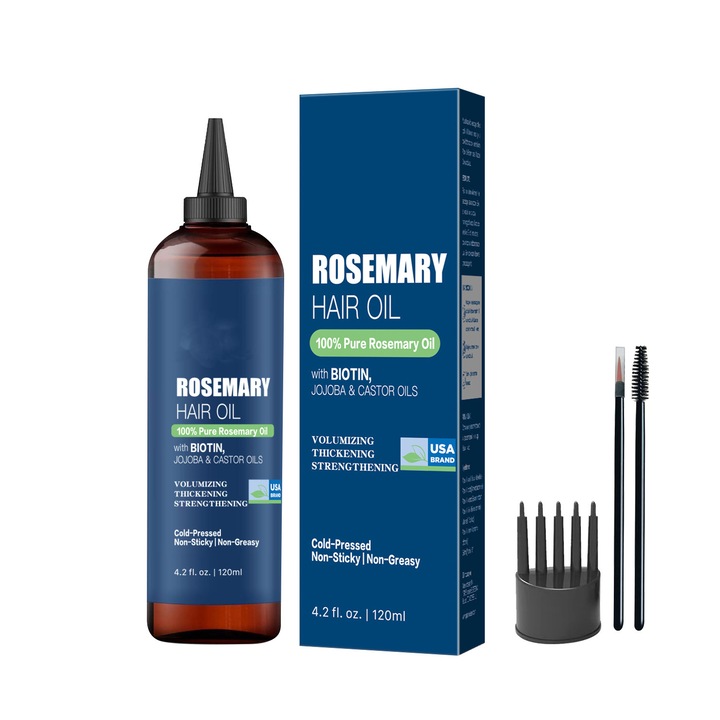 Ulei de par cu rozmarin 120ml, tratament pentru scalp, reparare, hranire, fara ulei, usor de aplicat