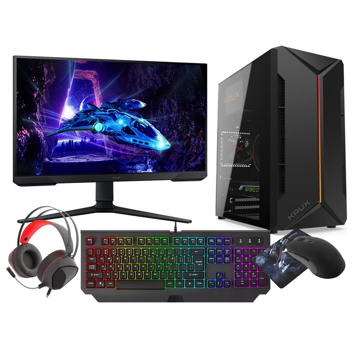 VIST Sistem PC Ryzen 7 Pro 4750G, Ram 32GB, RX VEGA, SSD 1TB M.2, WIFI, LCD 24 180Hz, Windows 11 Pro preinstalat