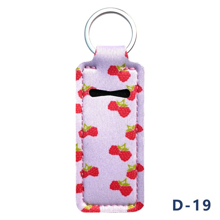 2 db ajakbalzsam tartó kulcstartó, bohémtikus design, többszínű, 10x4cm