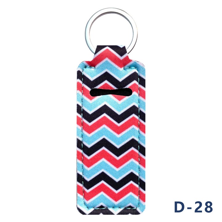 2 darab kulcstartó ajakbalzsam-rendező szett, bohémtikus design, többszínű, 10x4cm