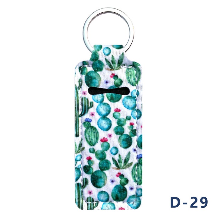 2 darab kulcstartó ajakbalzsam rendszerező, bohém design, többszínű, 10x4cm