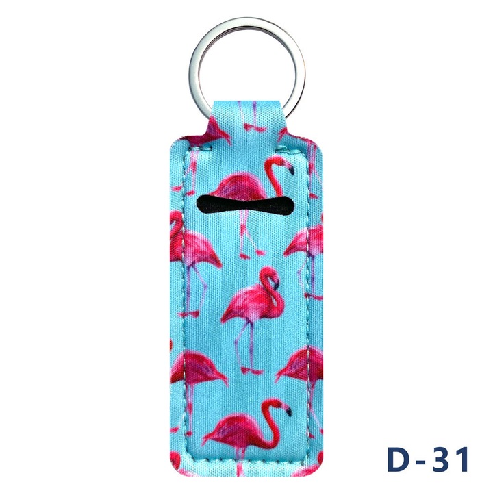 2 db ajakbalzsam tartó kulcstartó, bohém design, többszínű, 10x4cm