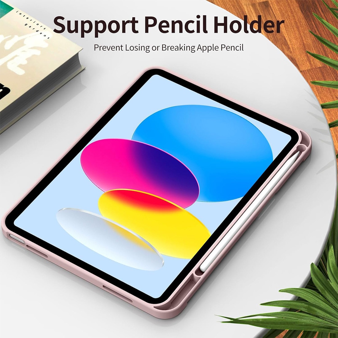 Husa de protectie pentru iPad (A16) 11 11 inch 2025, husa pentru iPad 10 10, 9 inch 2022, DEISNGB, cu suport pentru stilou, husa inteligenta cu suport pliabil in trei, husa spate ultra-subtire din TPU moale, Roz mat