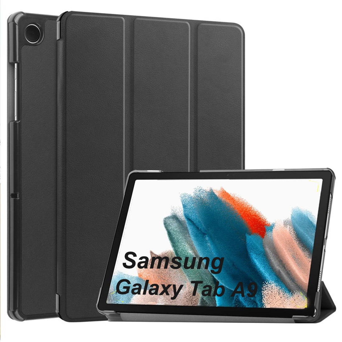 Husa tableta, DEISNGB, Compatibil cu Samsung Galaxy Tab A9, 2023, Functie sleep/wake-up, Antisoc, Rezistent la uzura, Usor de instalat, Portabil, Design ergonomic, TPU/Negru