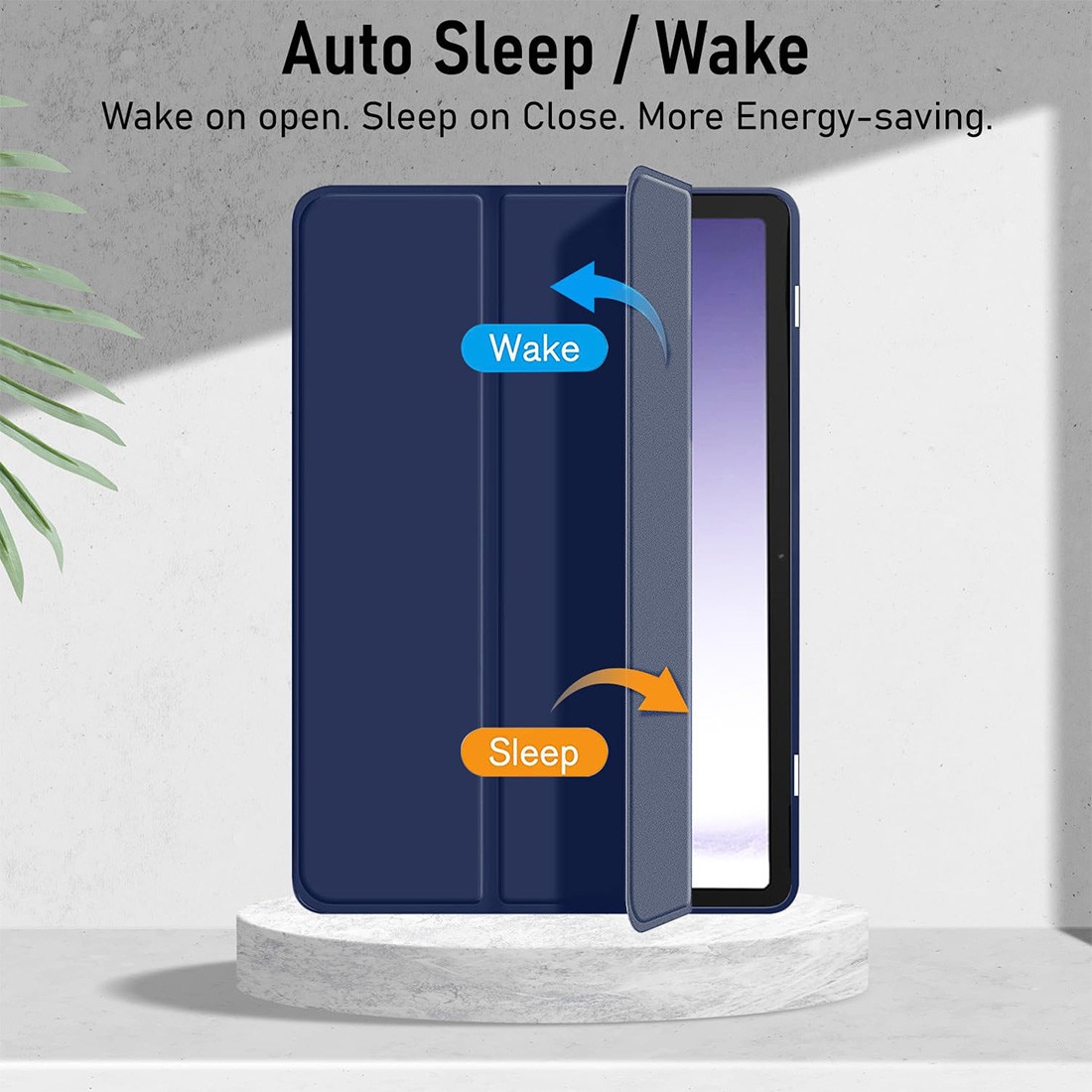 Husa tableta, DEISNGB, Compatibil cu Samsung Galaxy Tab A9 Plus/A9+ 2023, 11'', Functie sleep/wake-up, Antisoc, Rezistent la uzura, Usor de instalat, Portabil, Design ergonomic, TPU/Albastru inchis