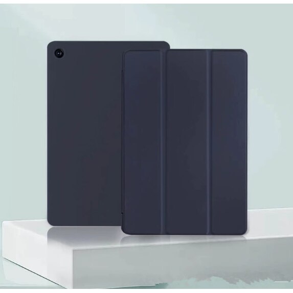Husa tableta, DEISNGB, Compatibil cu Samsung Galaxy Tab A9, 2023, Functie sleep/wake-up, Antisoc, Rezistent la uzura, Usor de instalat, Portabil, Design ergonomic, TPU/Albastru inchis
