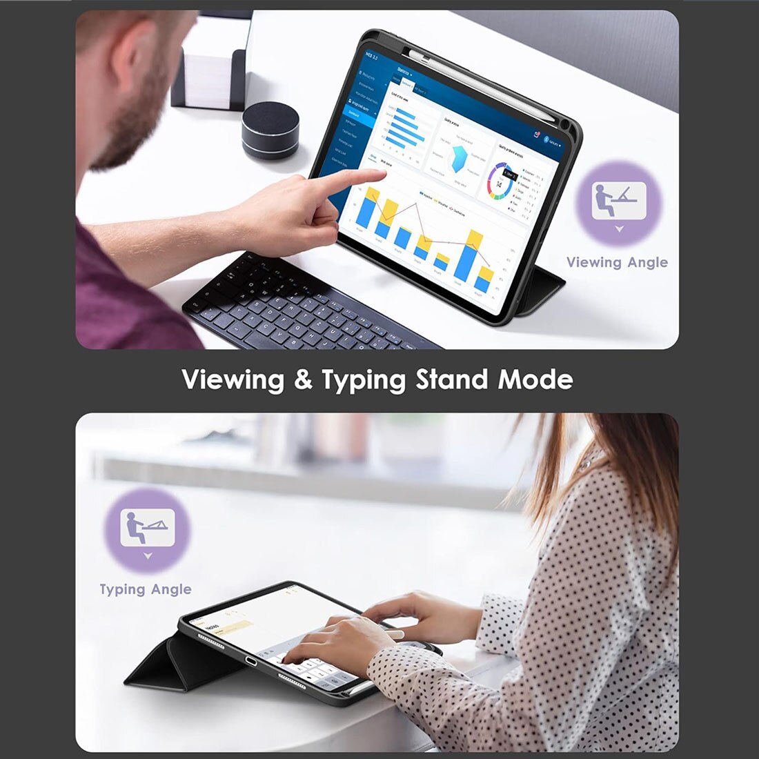 Husa de protectie pentru iPad (A16) 11 11 inch 2025, husa pentru iPad 10 10, 9 inch 2022, DEISNGB, cu suport pentru stilou, husa inteligenta cu suport pliabil in trei, husa spate ultra-subtire din TPU moale, Bleumarin