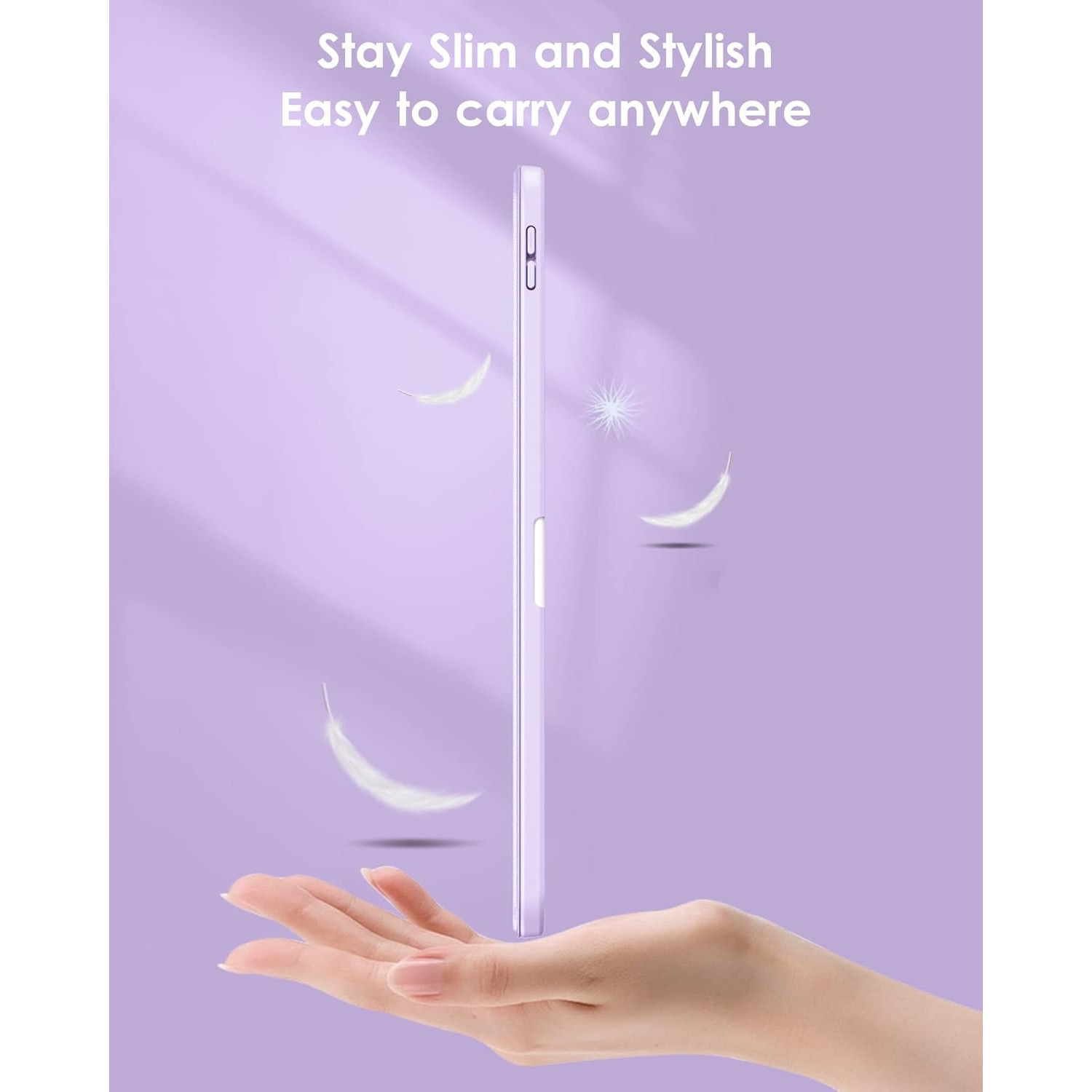 Husa de protectie pentru iPad (A16) 11 11 inch 2025, husa pentru iPad 10 10, 9 inch 2022, DEISNGB, cu suport pentru stilou, husa inteligenta cu suport pliabil in trei, husa spate ultra-subtire din TPU moale, Mov liliachiu