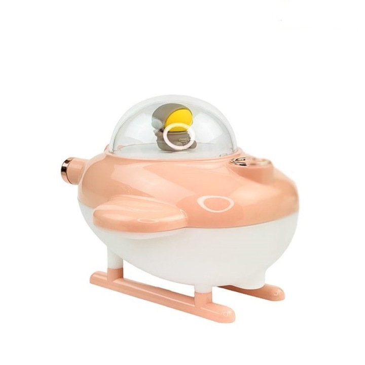 Űrhajó ultrahangos párásító illóolaj diffúzorral, 220ml, rózsaszín