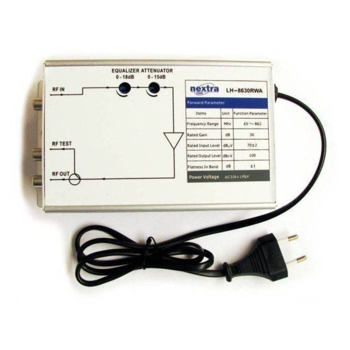 Amplificator semnal 860Mhz 30dB alimentare 220VCA