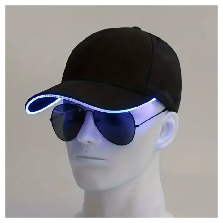 Sapca cu led, VeliumCraft, 18x28x56 cm, lumina albastra