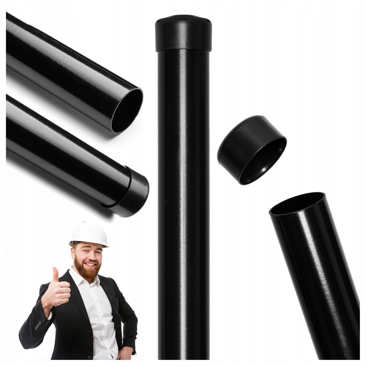 Stalpi De Gard, ZPH JAN, Fier, Executie De Inalta Calitate, Inaltime 2 M, Vopsire Electrostatica, Protectie Anticoroziva, Negru