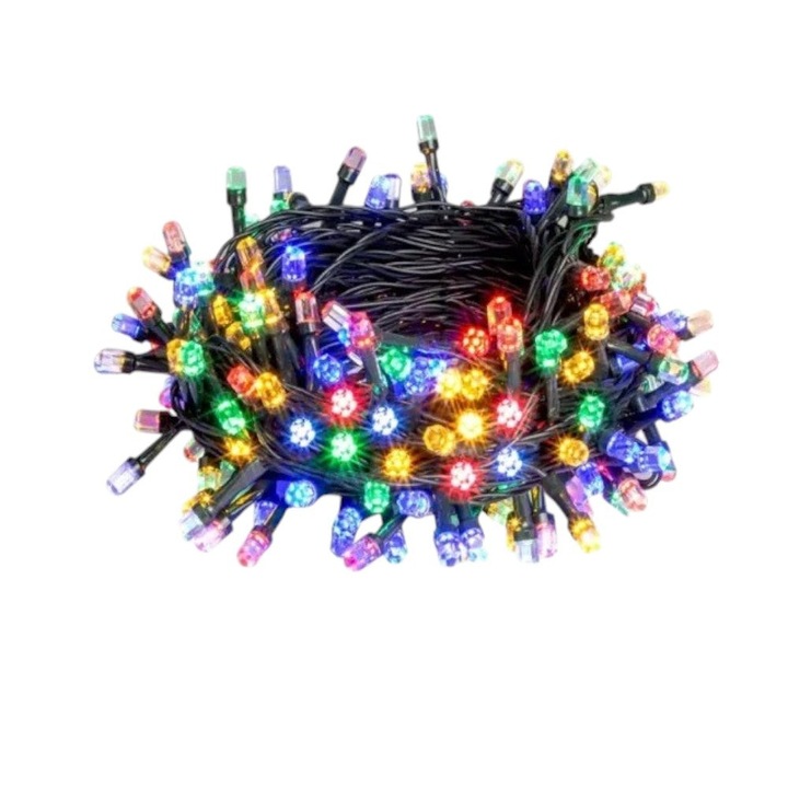 Instalatie Luminoasa de Craciun, 10 metri, 100 leduri, Multicolor