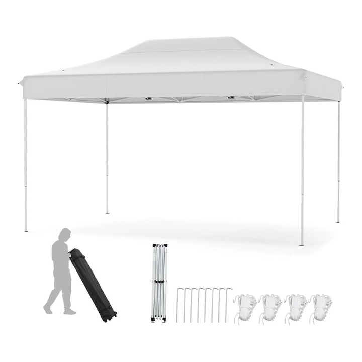 Pavilion de grădină Northix, 300x445cm, rezistent la rupere, hidrofug, cu 3 înălțimi reglabile, include geantă de transport