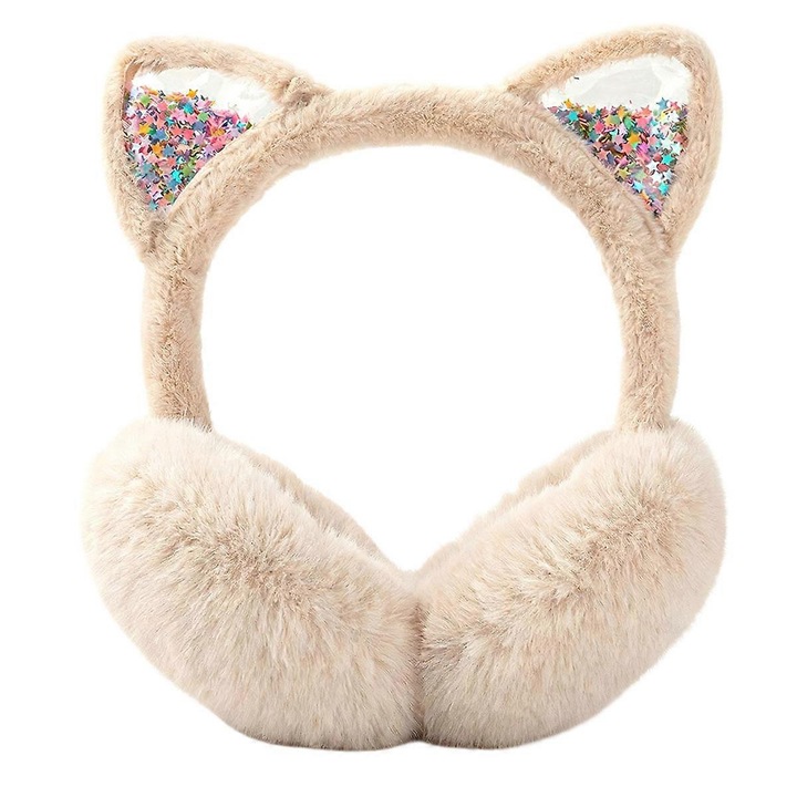 Caciuli dama set, Quicksand, stil urechi de pisica, culoare khaki