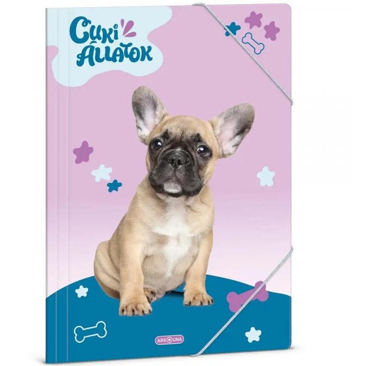 Ars Una: Cuki Állatok  Francia bulldog A/4 gumis dosszié