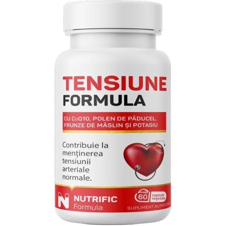 Supliment Nutritional DASINU Tensiune Formula cu Polen si Coenzima Q10, 60 capsule vegetale