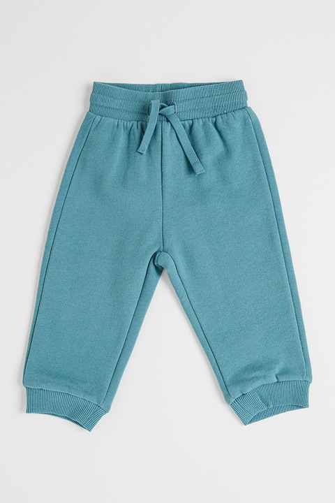 United Colors of Benetton, Húzózsinóros pamuttartalmú szabadidőnadrág, Olajkék