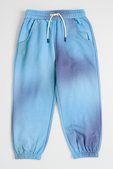 United Colors of Benetton, Mintás pamuttartalmú szabadidőnadrág, Levendulakék