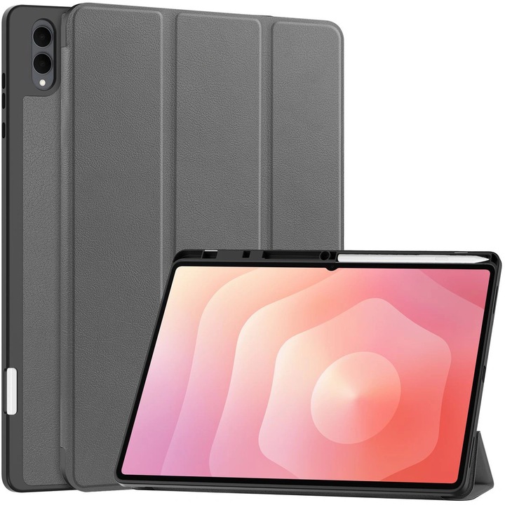 Tablet tok, Bizon Case Tab Lizard kompatibilis Samsung Galaxy Tab S11 Ultra, Szürke