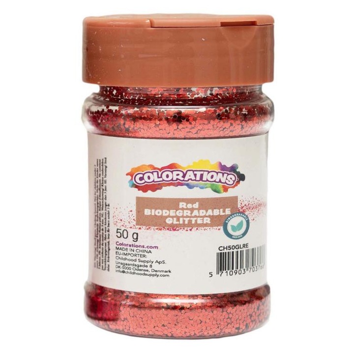 Colorations - Biológiailag lebontható csillámpor, piros - 50 g