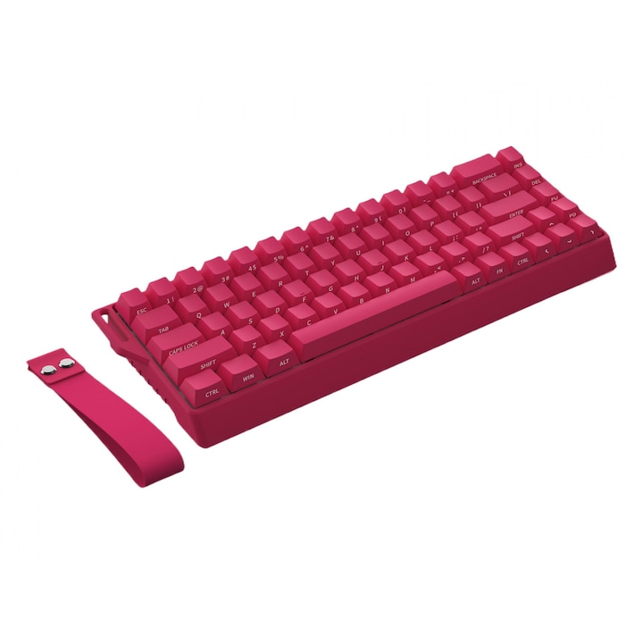 Tastatura Mecanica, Comutatoare Mecanice, Iluminare RGB, Dedicata Jocurilor Si E-sporturilor, Efecte De Iluminare Pulsatorii, Design Ergonomic, Baterie De Mare Capacitate De 4000 MAh, Durata De Viata Extinsa A Bateriei, Rosu