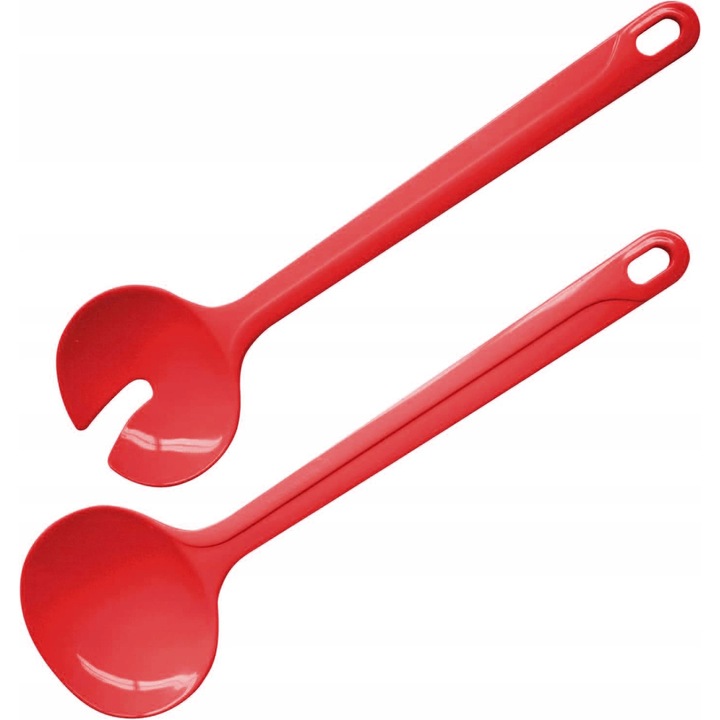 Set Tacamuri Salată Fackelmann Tropical, Furculiță și Lingură din Plastic, Roșu, 29, 5x0, 5x8cm
