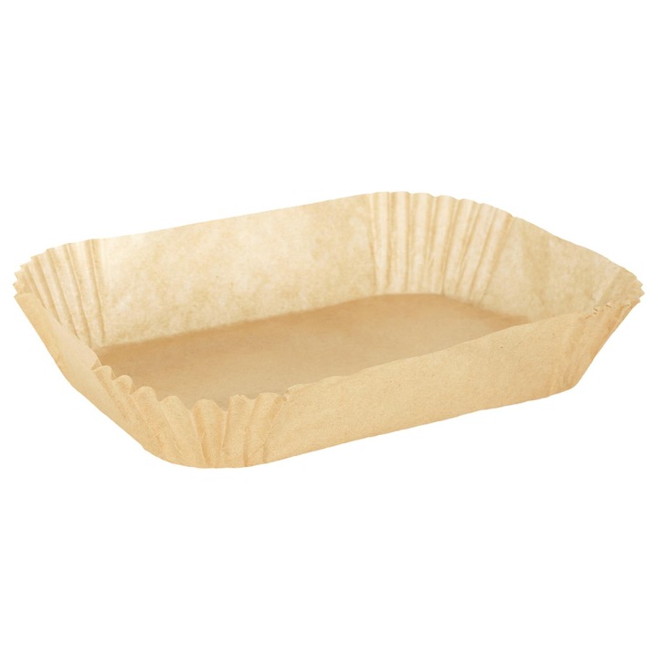 Set 50 bucati hartie de copt Cook Concept, pentru air fryer, friteuza, cuptor, cuptor cu microunde, rezistenta maxima 220 °C, 20.5x14x3 cm, Dreptunghiulara, Maro