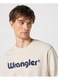 Мъжки суичър Wrangler, суичър с лого и обло деколте, бял, 100% памук