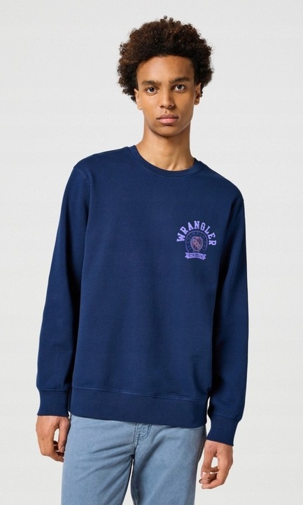 Мъжки суичър, Wrangler, Crewneck Sweatshirt, тъмносин, 100% памук