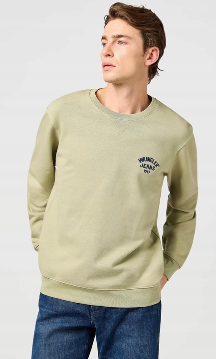 Мъжки суичър, Wrangler, зелен памук, Зелен