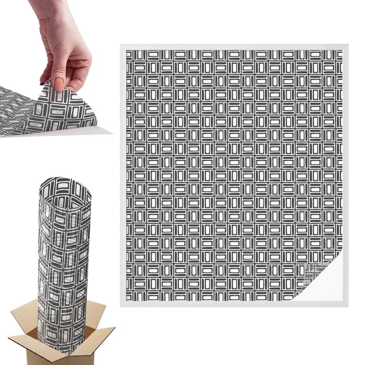 Folie Autoadeziva pentru Protectie Solara si Intimitate pentru Geam si Fereastra, Wallfluent, Model energetic, Multicolor, 100x116 cm, Blocare Solara, Autoadeziva Decorativ, 010450850050000011525