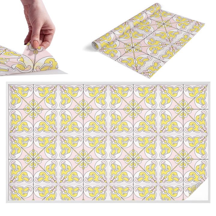 Folie Autoadeziva pentru Protectie Geamuri, Wallfluent, Flori abstracte, Roz, 200x116 cm, Ofera Intimitate in Casa si Protectie Solara, Autoadeziva Decorativ, 010450850060000283178