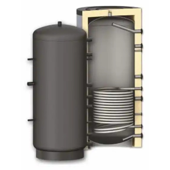 Rezervor cu acumulare Sunsystem PR 1500L, izolație detasabilă, PVC RAL 9006, 1500 litri