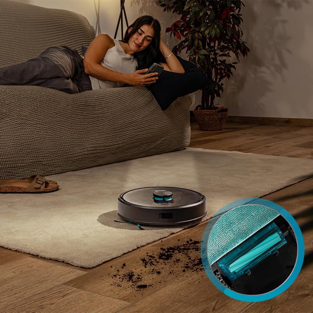 Aspirator și mop robot Cecotec Conga Y50 X-Treme, putere 5000 Pa, bază auto-golire 3L, control aplicație, multifuncțional