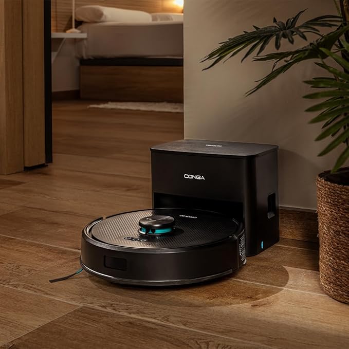 Aspirator și mop robot Cecotec Conga Y50 X-Treme, putere 5000 Pa, bază auto-golire 3L, control aplicație, multifuncțional