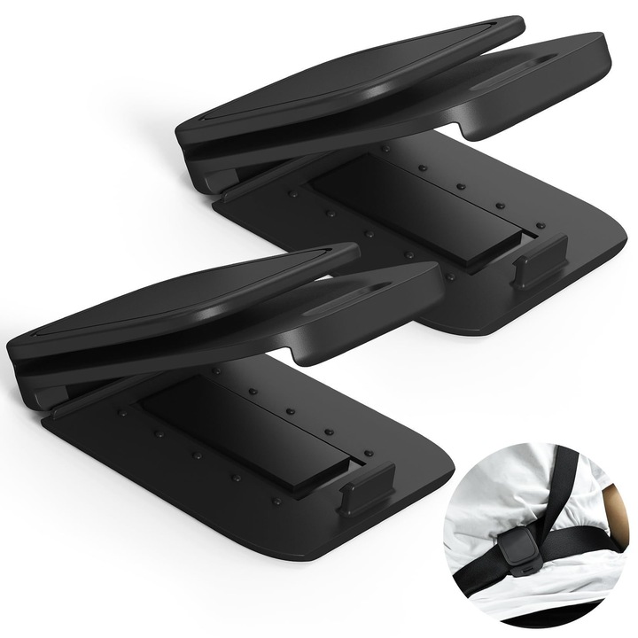 Set 2 cleme reglabile centura auto, confort, negru